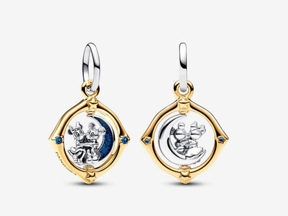 Disney Mickey Mouse & Minnie Mouse Two-tone Spinning Moon Dangle Charm
