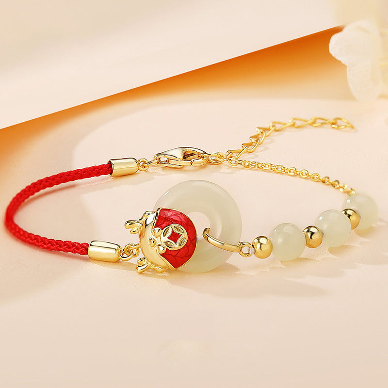 Dragon Year Bracelet 925 Silver Jade Zodiac Jewelry