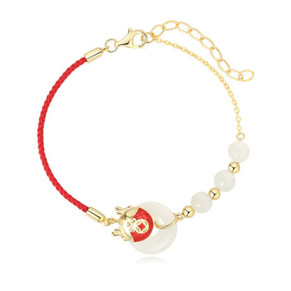 Dragon Year Bracelet 925 Silver Jade Zodiac Jewelry