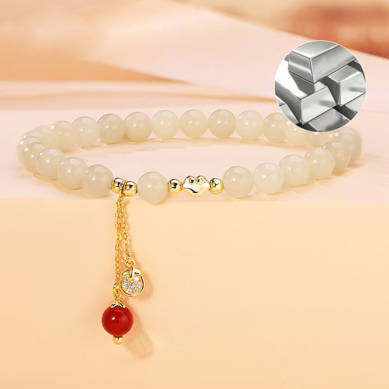 Dragon Zodiac Bracelet 925 Silver Jade & Carnelian