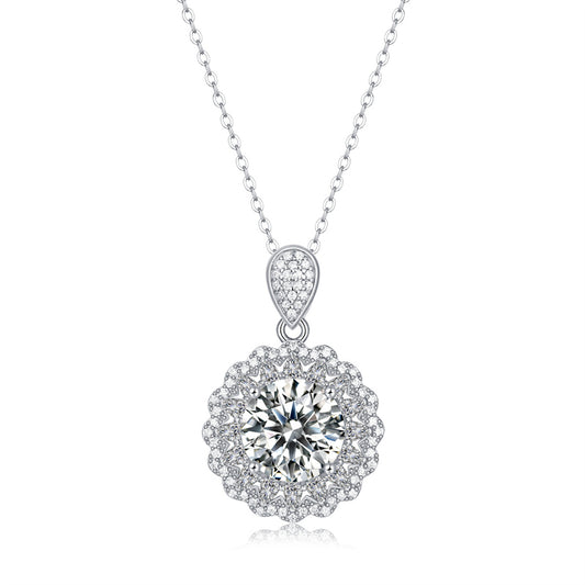 Dreamy Geometric Pendant Necklace with 5 Carat Moissanite