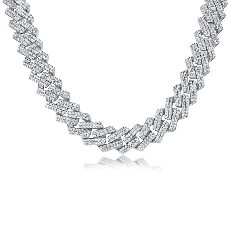 Dynamic Men's Moissanite Necklace with Circular Pendant