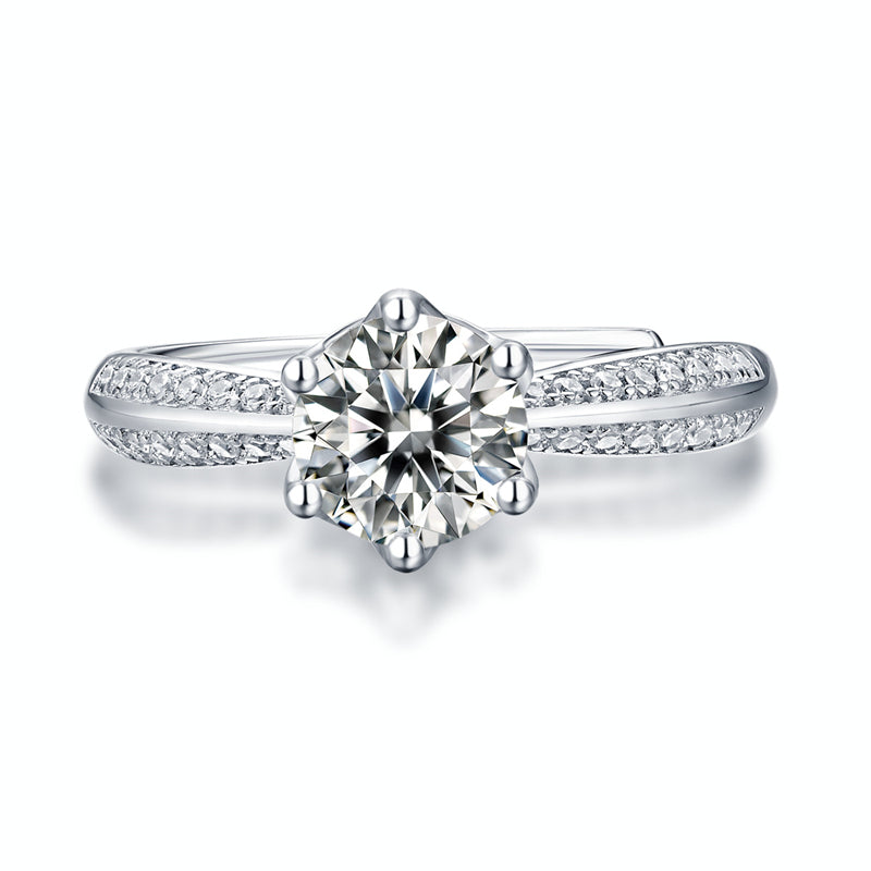Edgy Half Eternity Moissanite Band