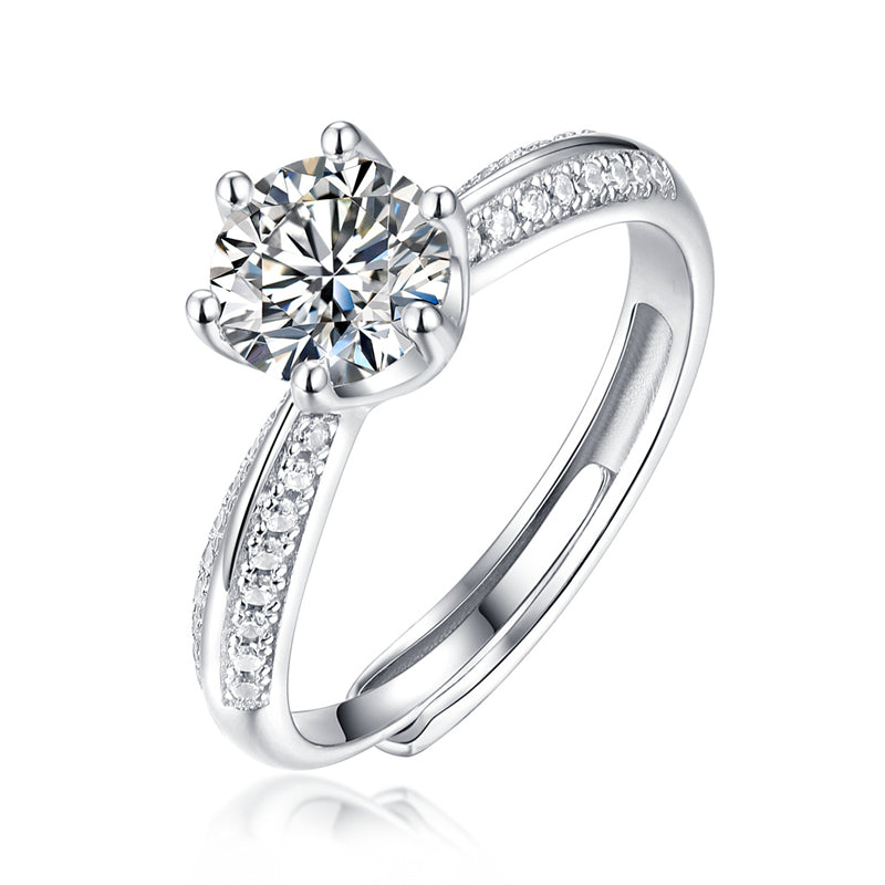Edgy Half Eternity Moissanite Band