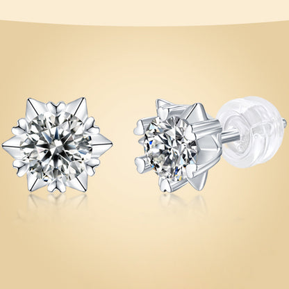 Elegant 925 Silver Moissanite Earrings with Hexagonal Design