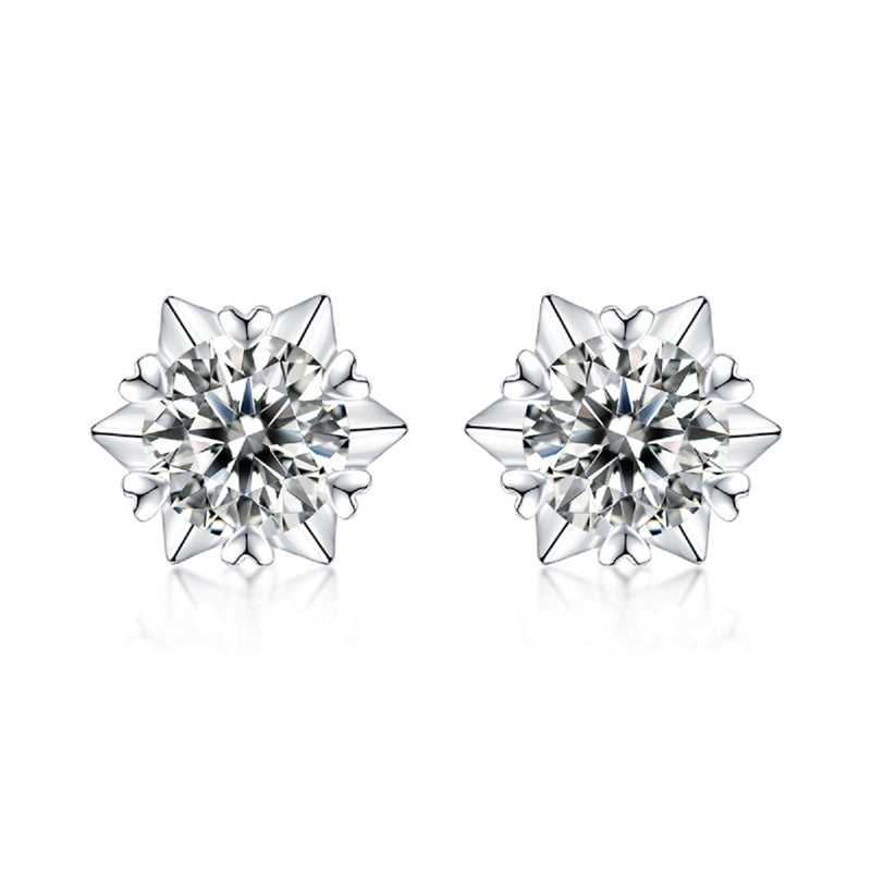 Elegant 925 Silver Moissanite Earrings with Hexagonal Design