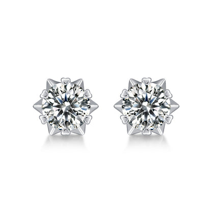Elegant 925 Silver Moissanite Earrings with Hexagonal Design