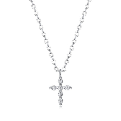 Elegant Cross Geometric Moissanite Pendant Necklace