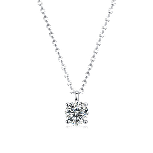 Elegant Four-Prong Moissanite Necklace for Women