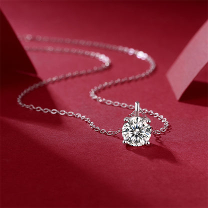 Elegant Four-Prong Moissanite Necklace for Women
