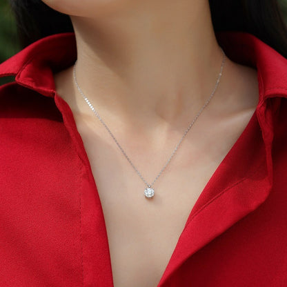 Elegant Four-Prong Moissanite Necklace for Women