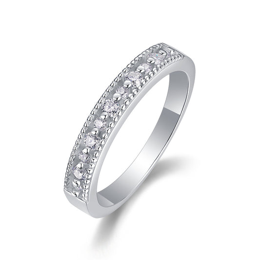 Elegant Geometric Moissanite Ring in 925 Silver for Women