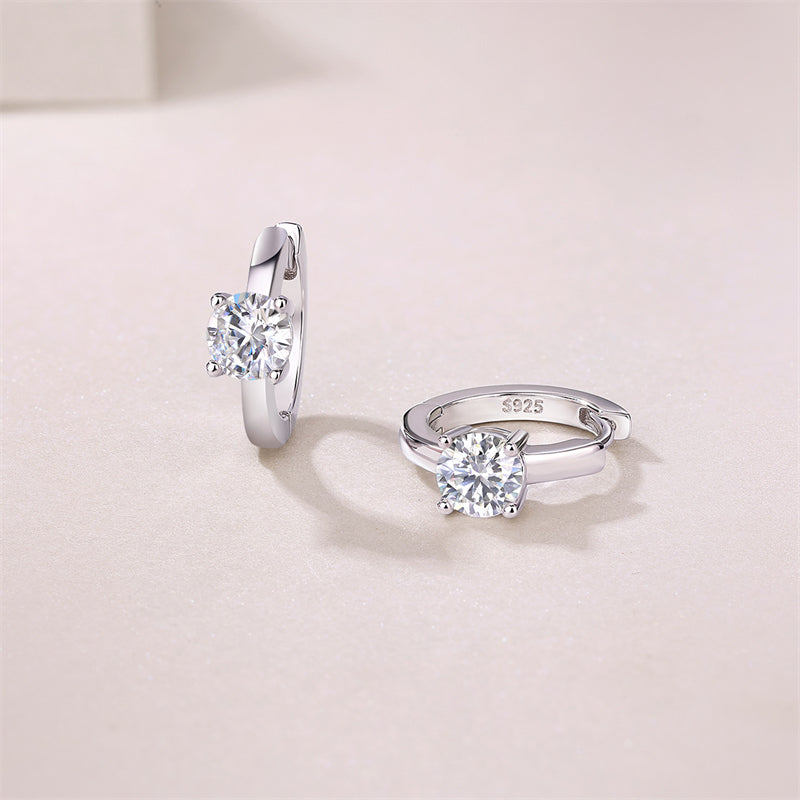 Elegant Geometric Moissanite Stud Earrings
