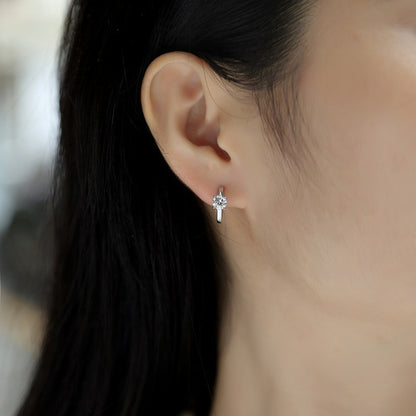Elegant Geometric Moissanite Stud Earrings