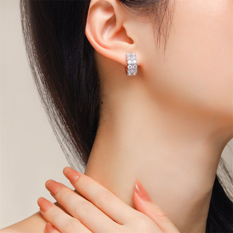 Elegant Geometric Moissanite Stud Earrings for Unisex