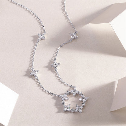 Elegant Geometric Pendant Necklace with Moissanite for Women
