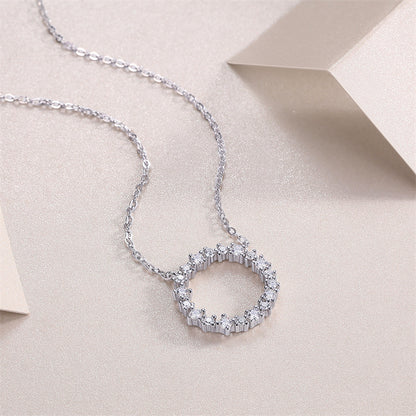 Elegant Geometric Pendant Necklace with Moissanite for Women