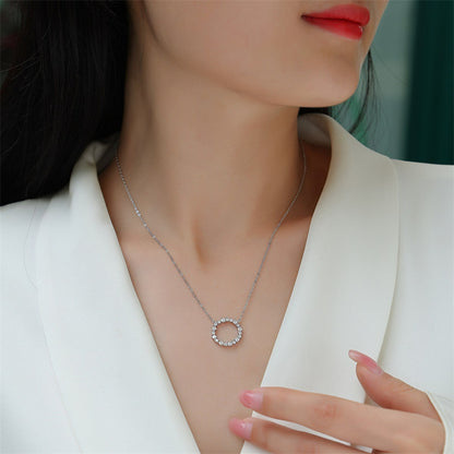 Elegant Geometric Pendant Necklace with Moissanite for Women