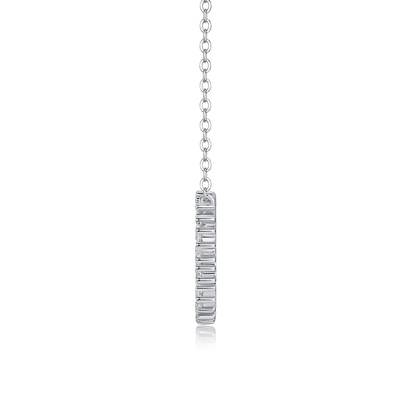 Elegant Geometric Pendant Necklace with Moissanite for Women