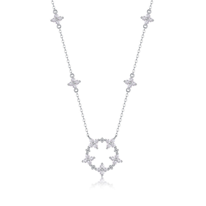 Elegant Geometric Pendant Necklace with Moissanite for Women
