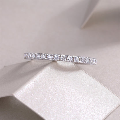 Elegant Geometric Silver Ring with Moissanite