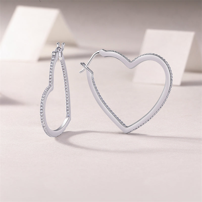 Elegant Heart Moissanite Earrings for Office Wear