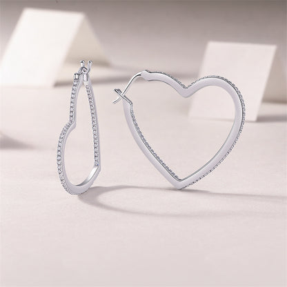 Elegant Heart Moissanite Earrings for Office Wear