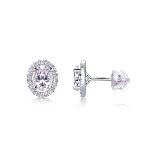 Elegant Oval Shape Moissanite Stud Earrings