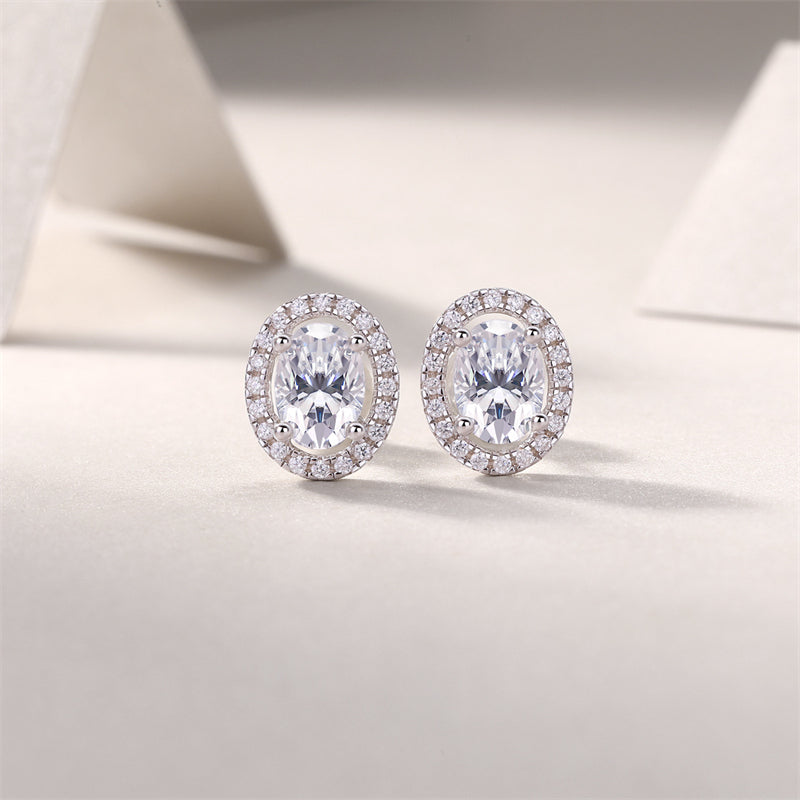 Elegant Oval Shape Moissanite Stud Earrings