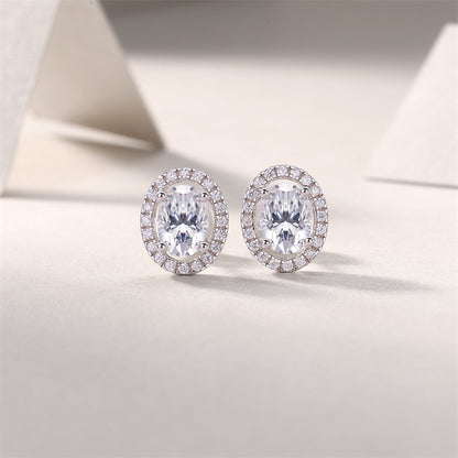 Elegant Oval Shape Moissanite Stud Earrings