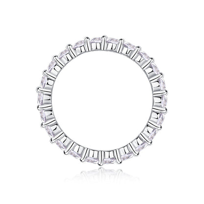Elegant Silver Ring with Multiple Moissanite Stones