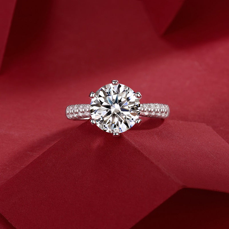 Elegant Six-Prong Ring with Moissanite