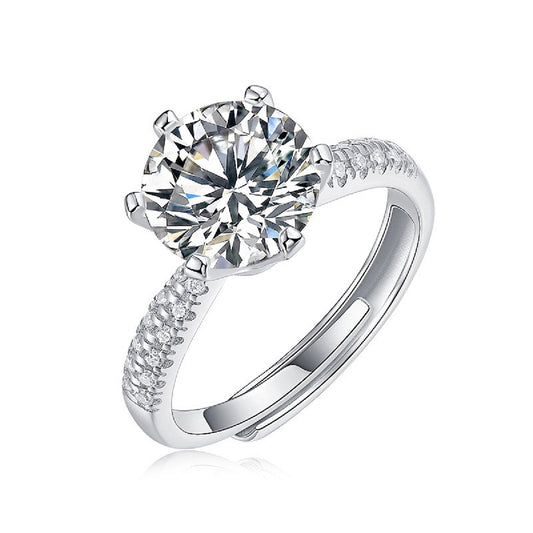 Elegant Six-Prong Ring with Moissanite