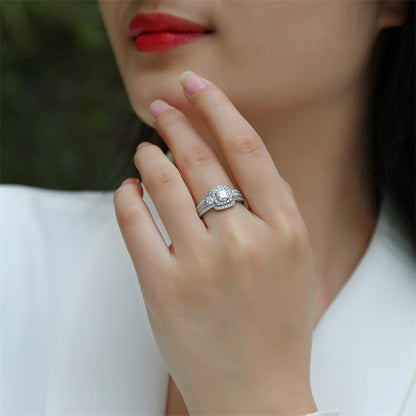 Elegant Square Moissanite Ring in 925 Silver