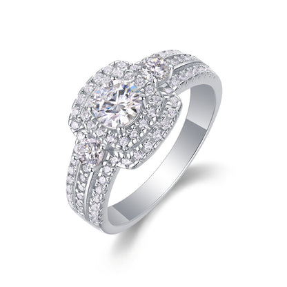 Elegant Square Moissanite Ring in 925 Silver