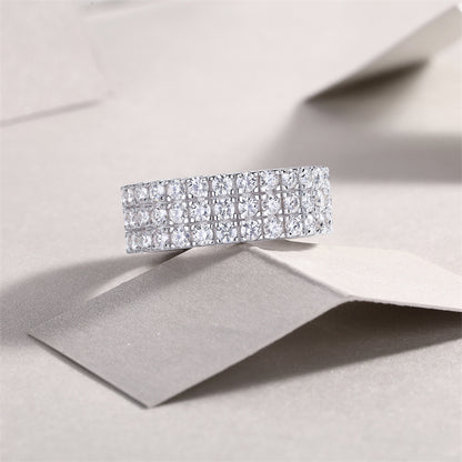 Elegant Women’s Moissanite Silver Band