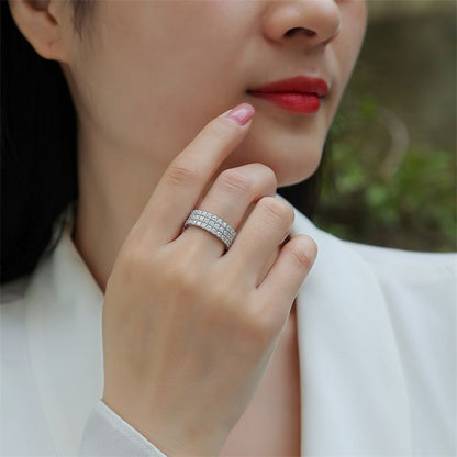 Elegant Women’s Moissanite Silver Band