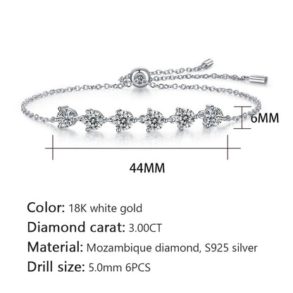 Elegant Women's Silver Bracelet with Beveled Square Moissanite