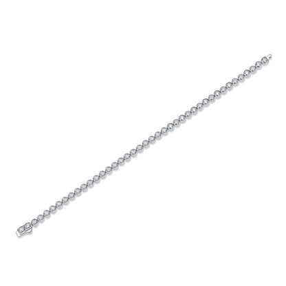 Elegant Women's Silver Bracelet with Round Moissanite for Office Wear