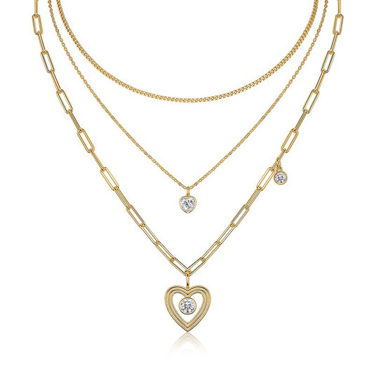 Elegant Women's Silver Necklace with Round Moissanite Pendant
