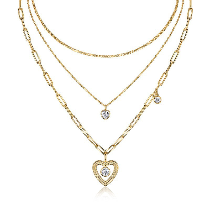 Elegant Women's Silver Necklace with Round Moissanite Pendant