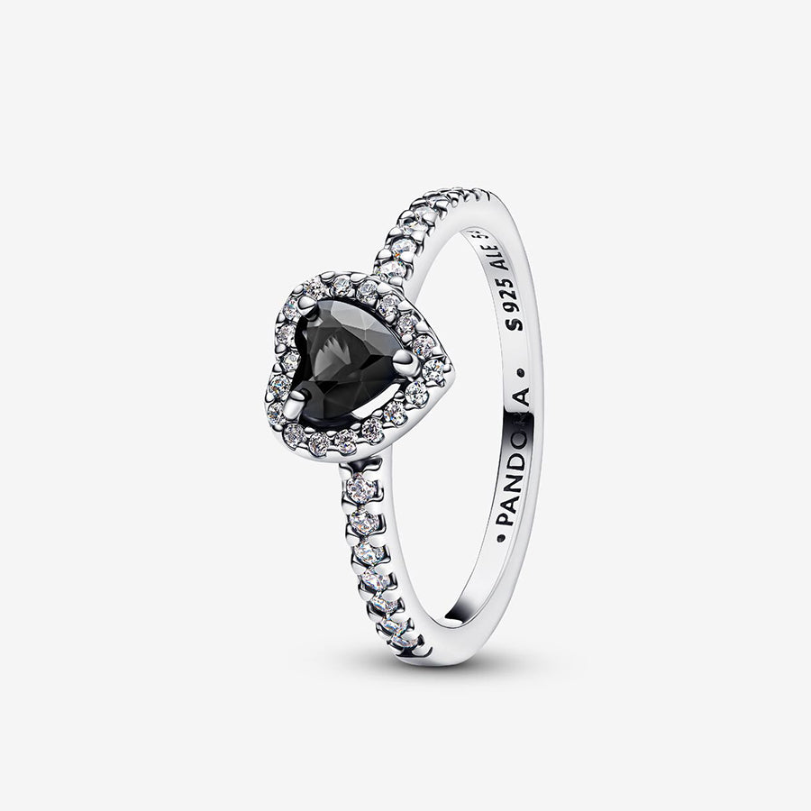 Sterling Silver Black Heart Ring