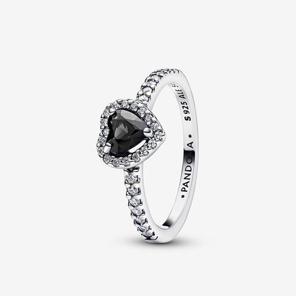 Sterling Silver Black Heart Ring
