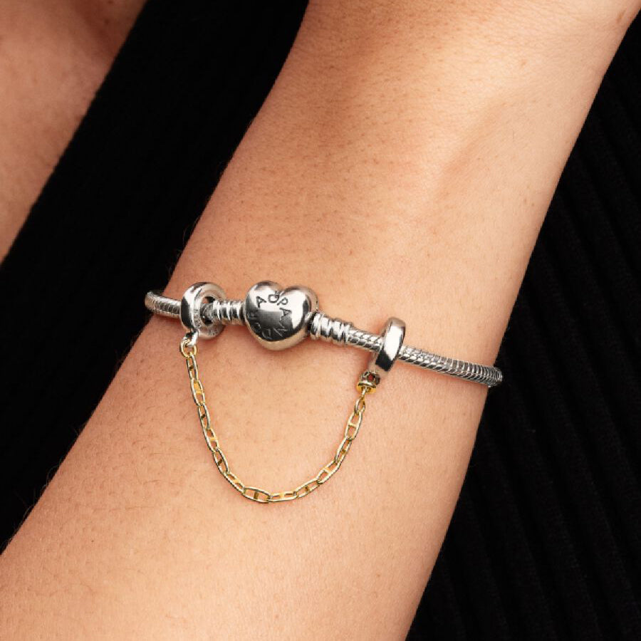 Sterling Silver Safety Chain 14k Gold
