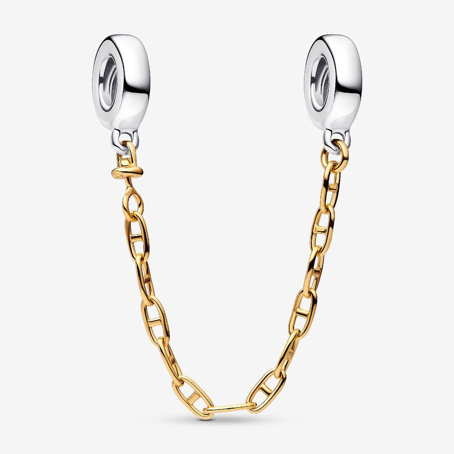 Sterling Silver Safety Chain 14k Gold