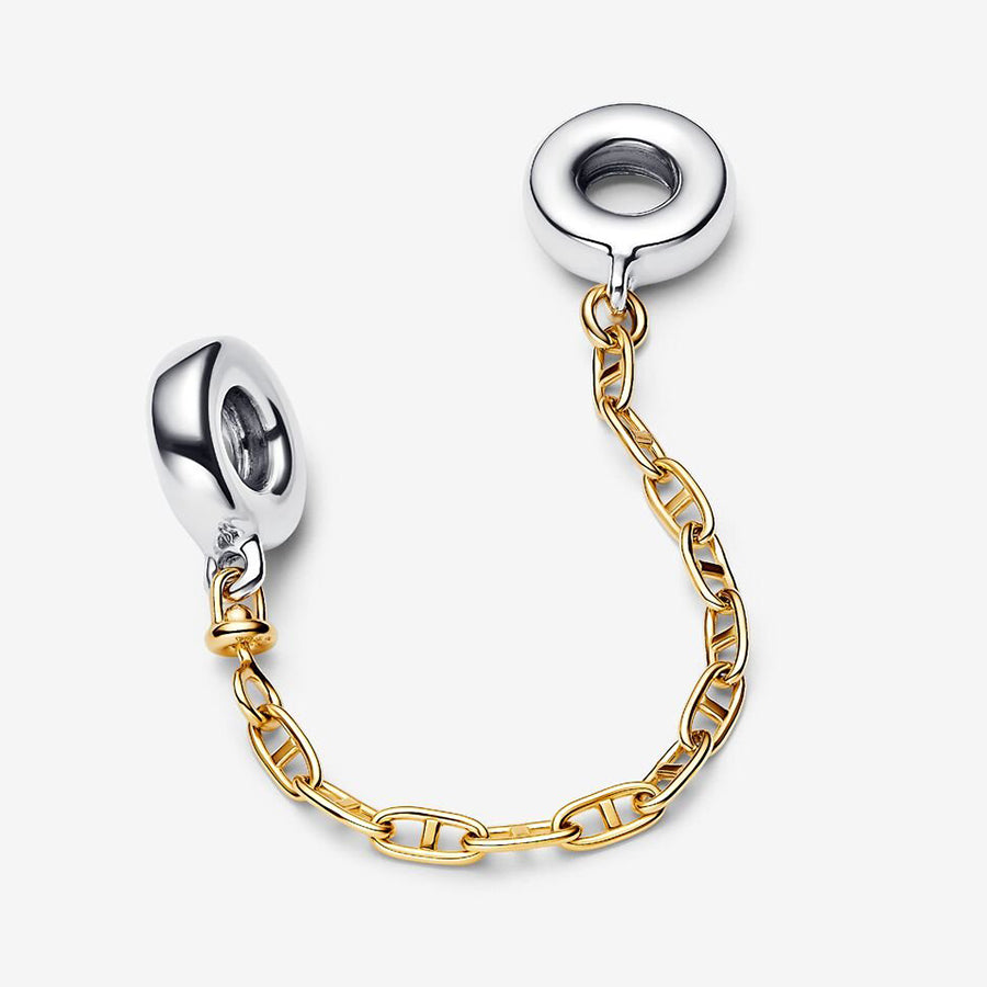 Sterling Silver Safety Chain 14k Gold