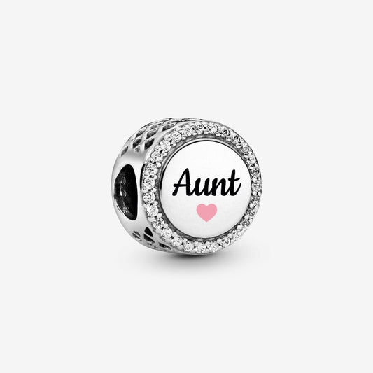 Engravable Aunt Sterling Silver Charm