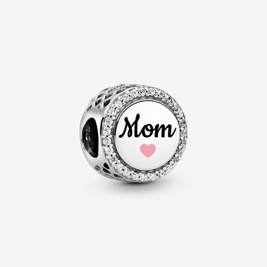 Engravable Mom Sterling Silver Charm