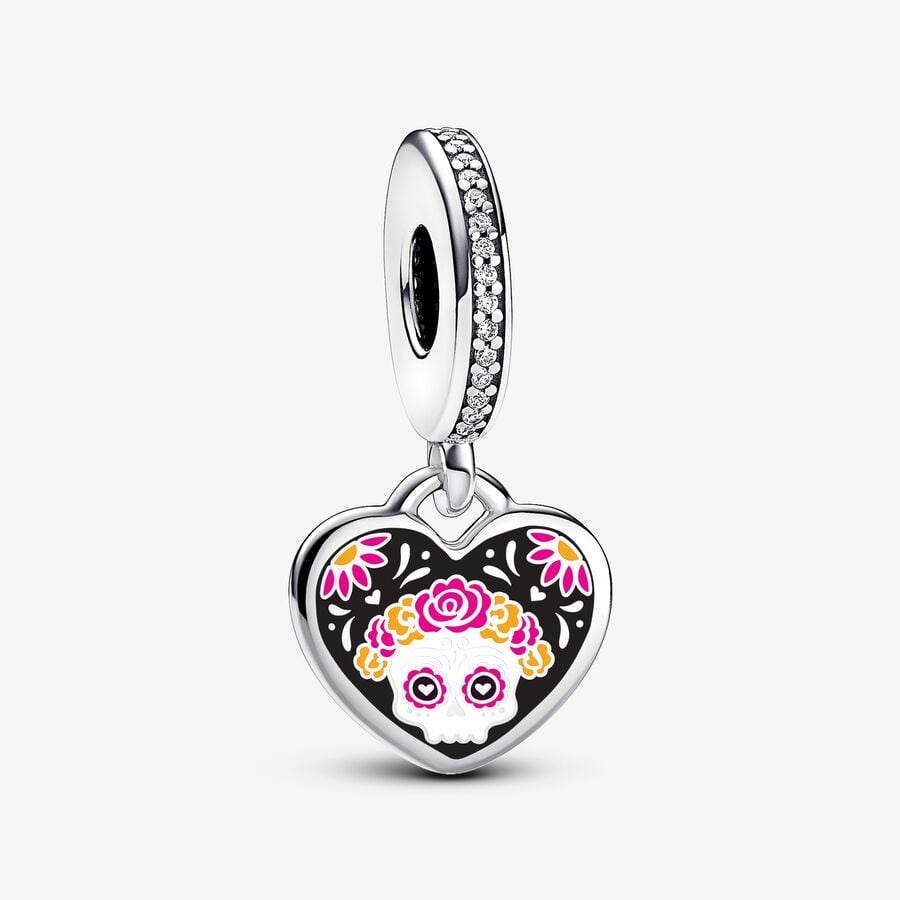 Sugar Skull Sterling Silver Charm