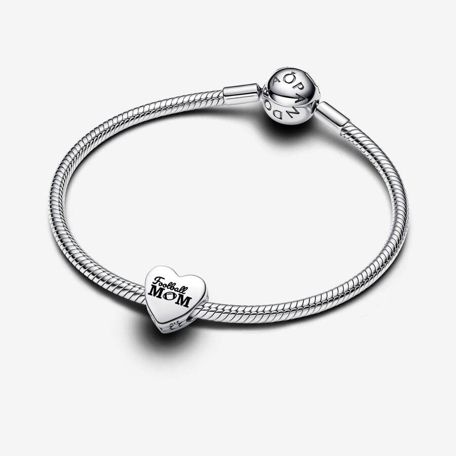 Team Mom Football Heart Charm